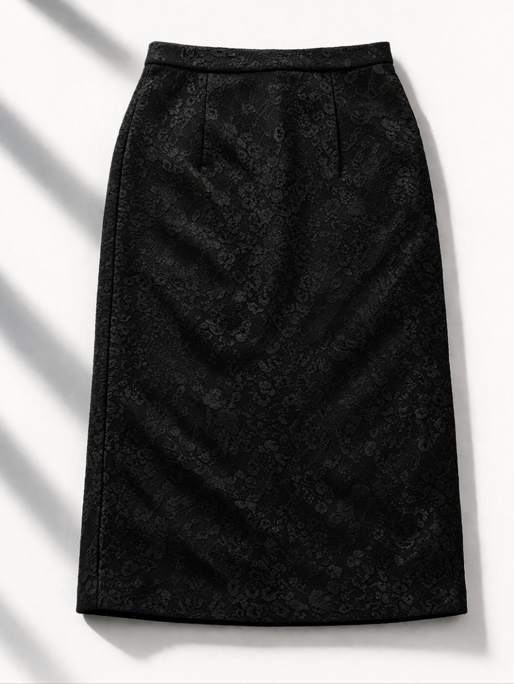 Jennifer Lopez Black Lace Pencil Skirt Lined Office Career Classic JLO
